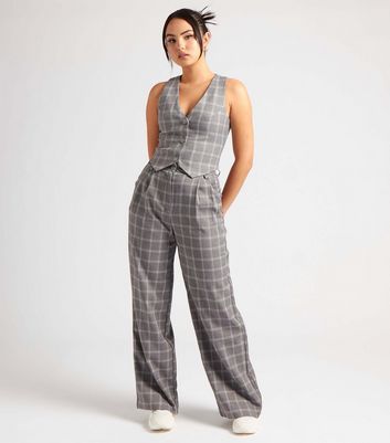 Black-Grey Check Skinny Pants With Drawstring | Womens Trousers | Select  Fashion