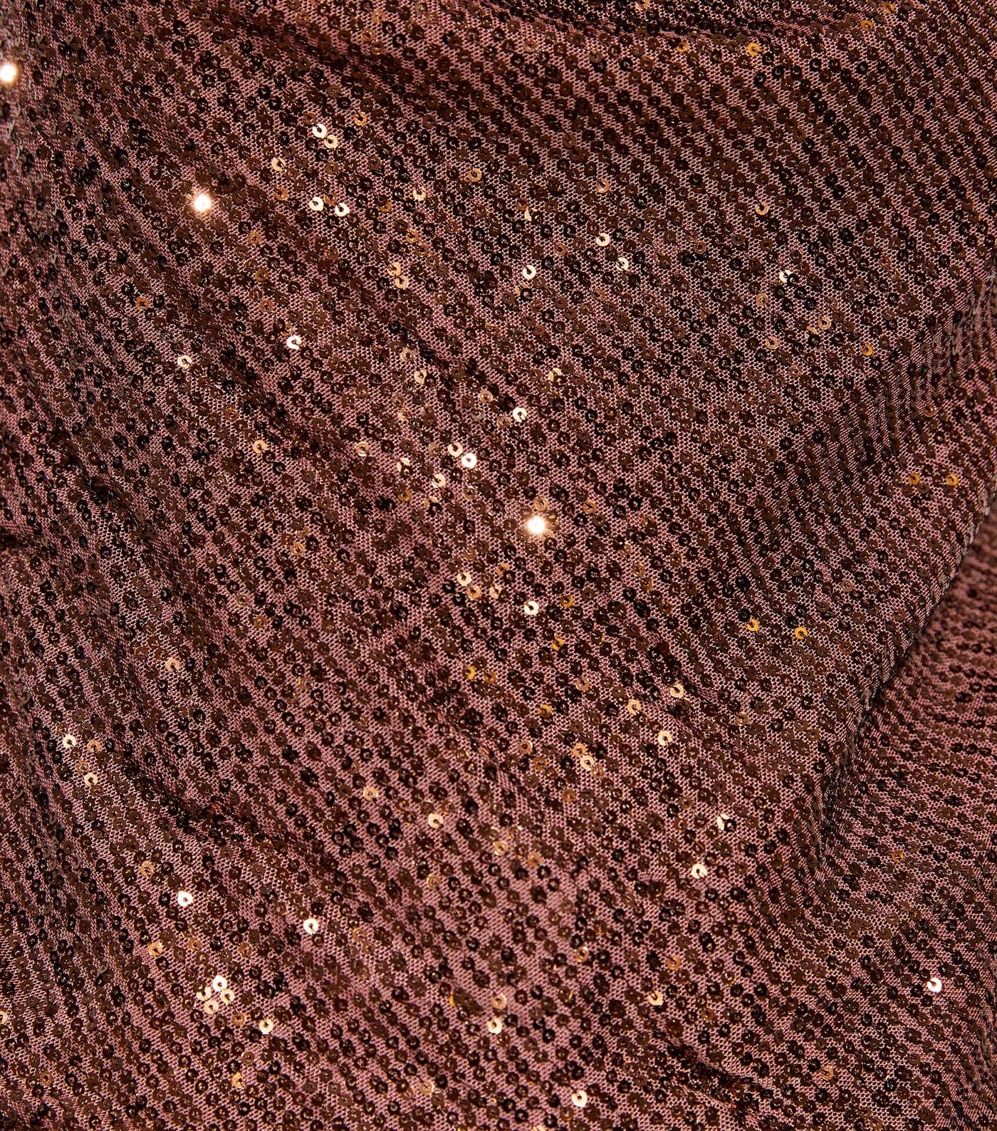 Gini London Brown Sequin Cowl Neck Top Image 5