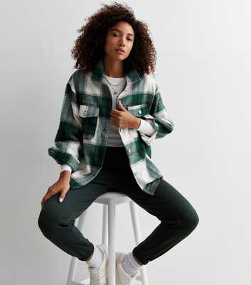 Gini London Green Check Double Pocket Shacket