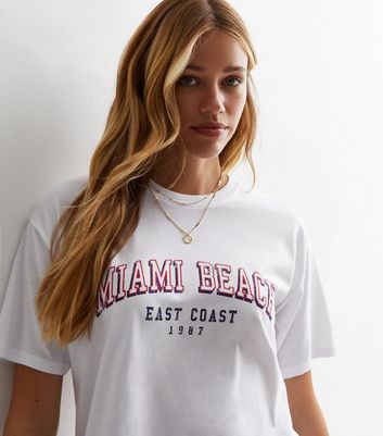 T-shirt Homme Bespoke Moda Slim Fit - Motif Miami Beach, 100% Coton Péruvien, Neuf Avec étiquettes