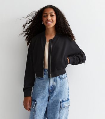 Bomber jacket clearance cropped