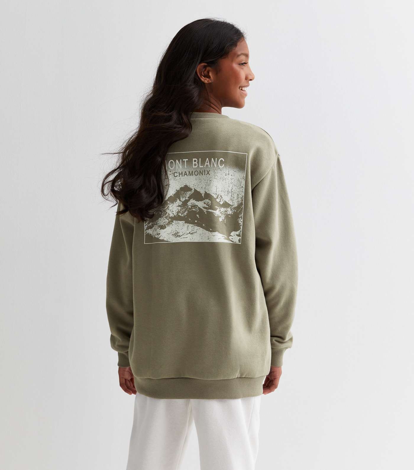Girls Khaki Mont Blanc Logo Sweatshirt Image 4