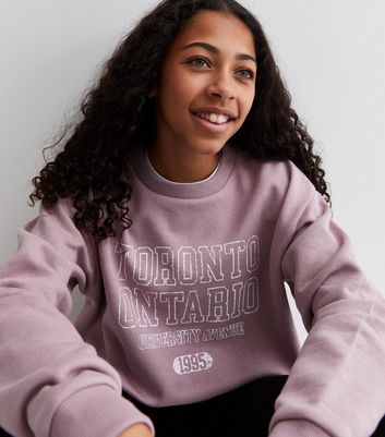 Girls Light Purple Toronto Long Logo Sweatshirt New Look