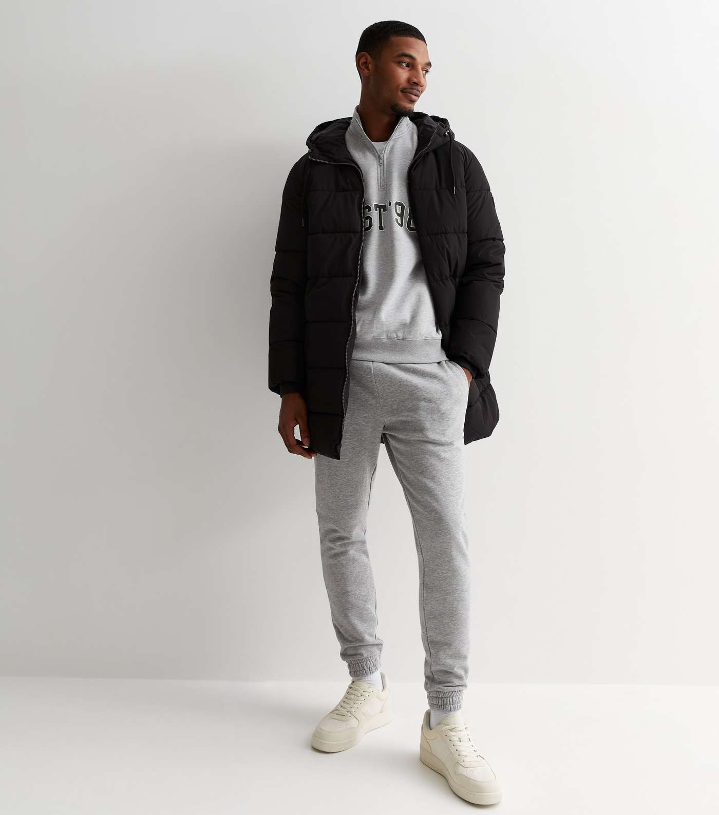 Only & Sons Black Hooded Puffer Coat Image 2