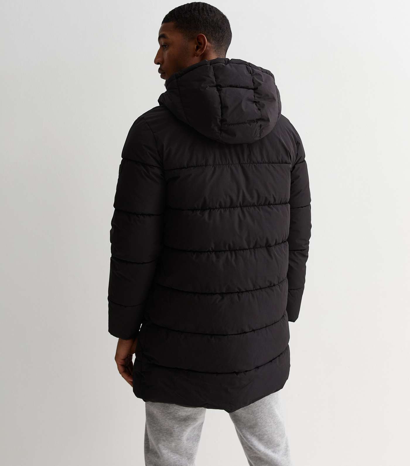 Only & Sons Black Hooded Puffer Coat Image 4