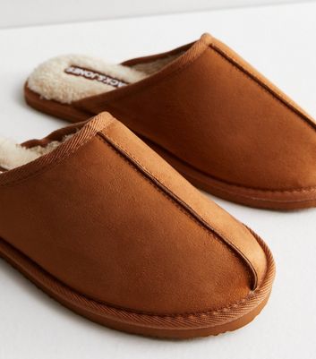Jack Jones Tan Suedette Mule Slippers New Look