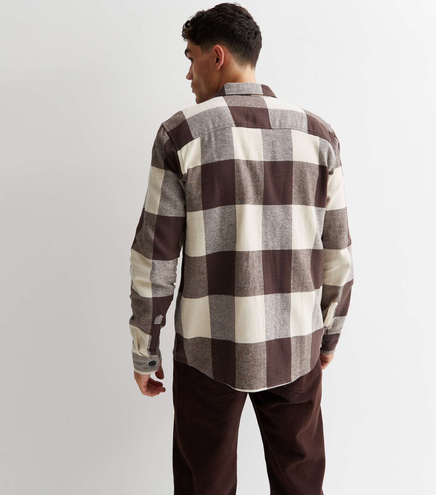 Only & Sons Cotton Rust Check Overshirt Image 4