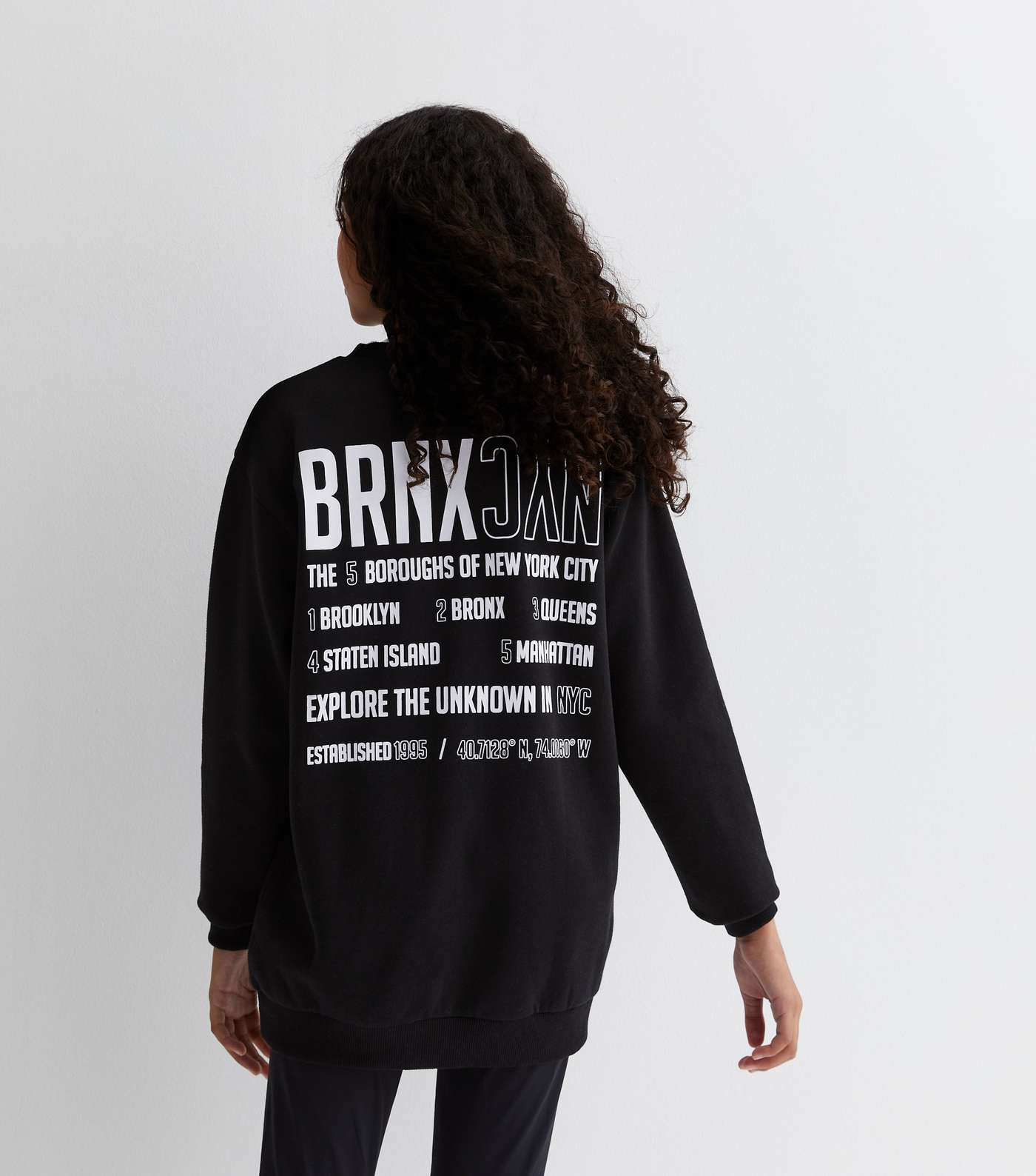 Girls Black Bronx NYC Long Logo Sweatshirt Image 4
