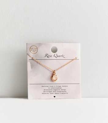 Pink Semi Precious Rose Quartz Pendant Necklace