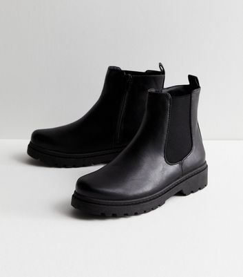 Chunky leather cheap chelsea boots