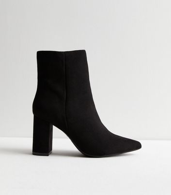 Black heeled fashion boots new look