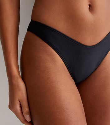 Black V Front Bikini Bottoms New Look