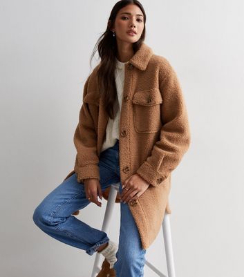 Tan teddy coat outlet womens