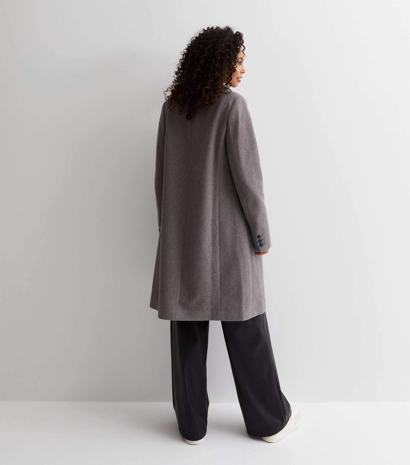 Tall Grey Lined Formal Long Coat Image 4