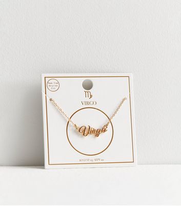Gold Virgo Star Sign Necklace New Look
