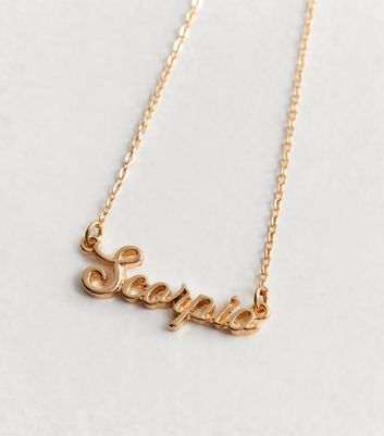 Gold Scorpio Star Sign Necklace New Look
