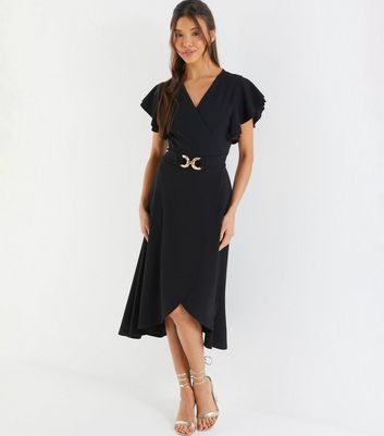 Quiz black cheap midi dress