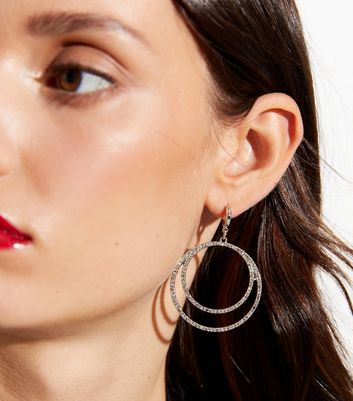 Silver earrings new deals look