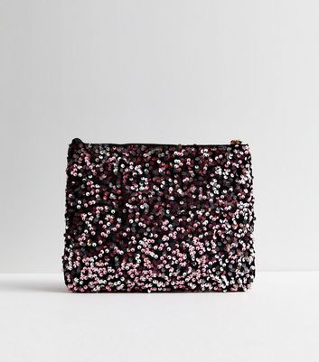 Multicoloured Sequin Pouch Bag New Look