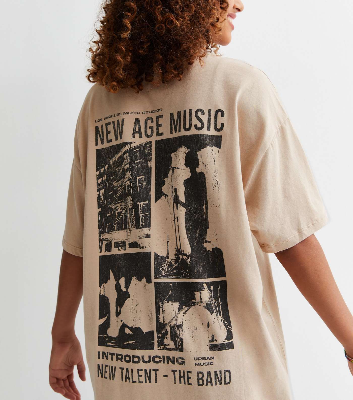Girls Camel Cotton New Age Music Logo Oversized T-Shirt Image 3