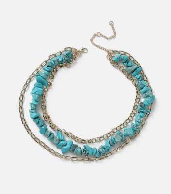 Freedom Blue Stone Layered Necklace