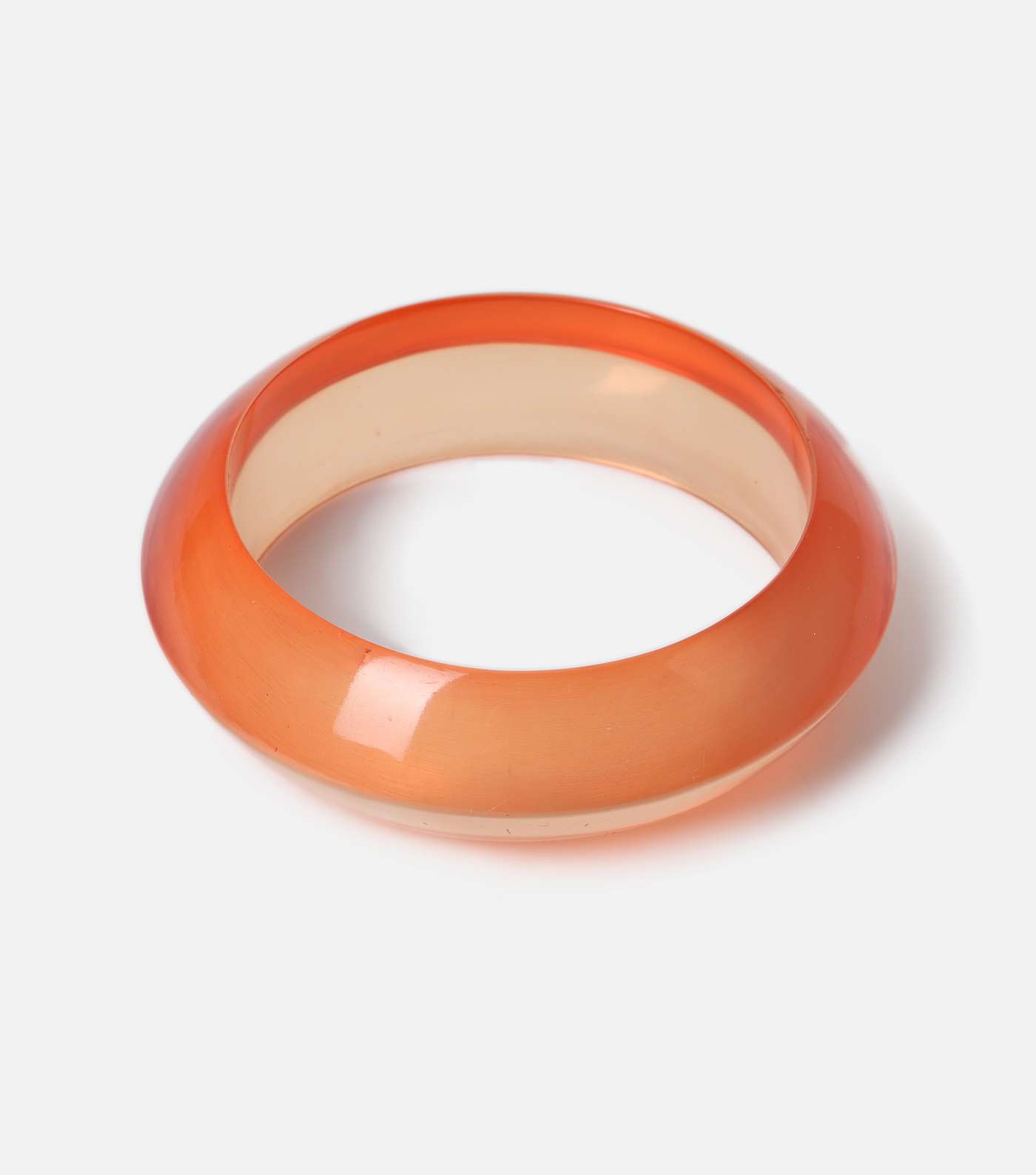 Freedom Bright Orange Plastic Bangle Bracelet Image 2
