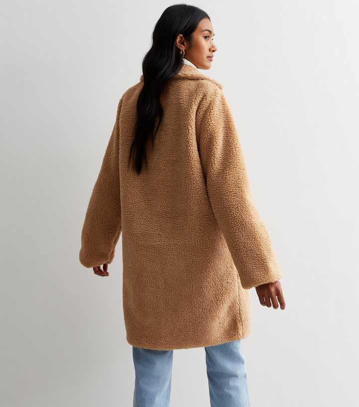 Gini London Camel Teddy Long Coat