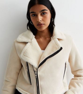 New look faux fur cropped clearance jacket