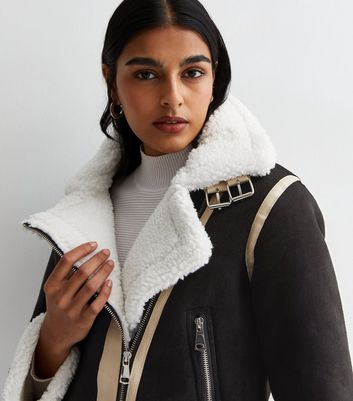 Shearling coat outlet femme