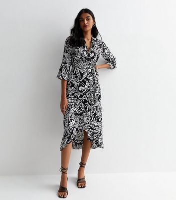 Black and white cheap paisley dress