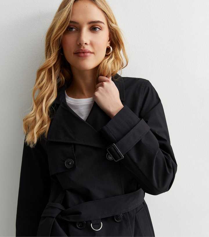 Petite Clothing Black Trench Coat Women's Petite Lauren Ralph