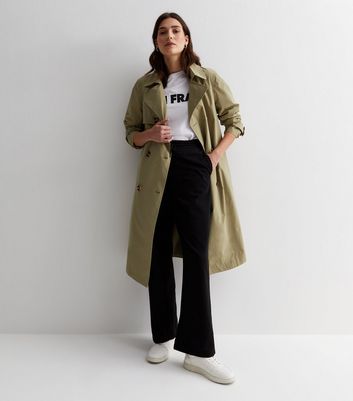 Olive long coat on sale