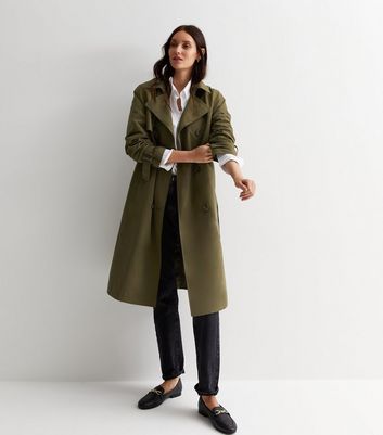 Khaki Belted Trench Coat New Look