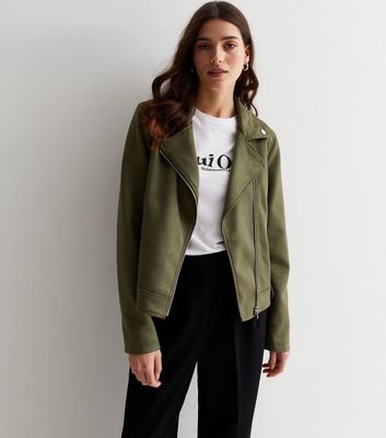 New look green suede jacket sale