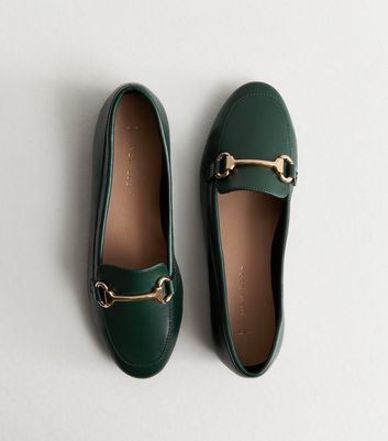 Dark green store loafers womens