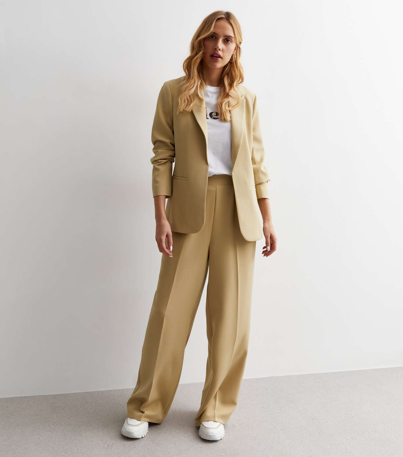 Camel High Waist Tailored Trousers Image 3