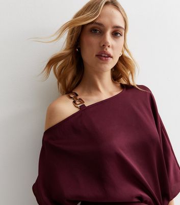 Satin cold best sale shoulder top