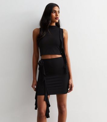 Jersey wrap mini outlet skirt