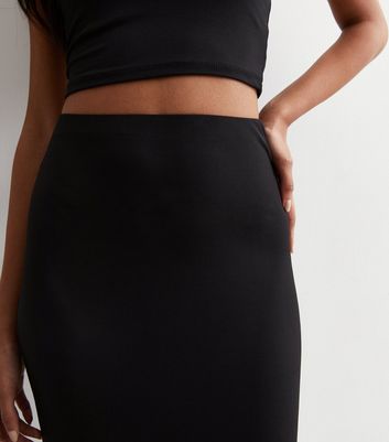 Black Slinky Midaxi Skirt New Look