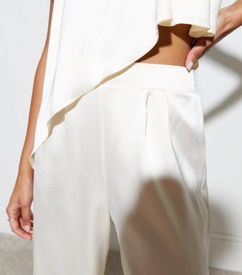 White Cupro Sade Pleated Front Trouser – Chloe Kristyn