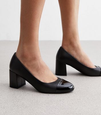 Black leather shop court shoes uk