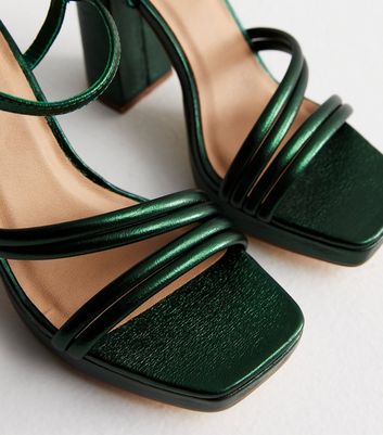 Metallic green online sandals