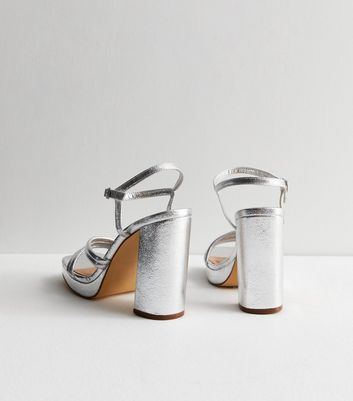 Platform block heels on sale silver