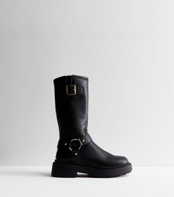 Calf high 2024 biker boots