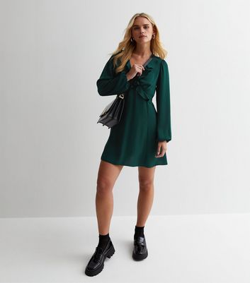 Dark green shop tea dress