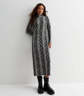 Grey snake outlet print maxi dress