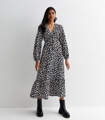 New look tiered midaxi smock dress in polka hot sale dot