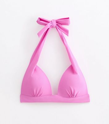 Pink Moulded Triangle Bikini Top New Look