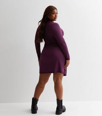 Long sleeve hot sale dark purple dress