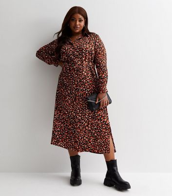 Leopard print midi 2025 dress new look